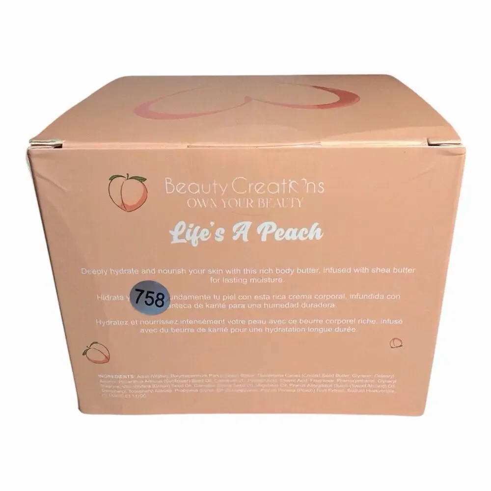 Beauty Creations Life’s A Peach Body Butter w/Shea Cocoa Butter Hyaluronic Acid